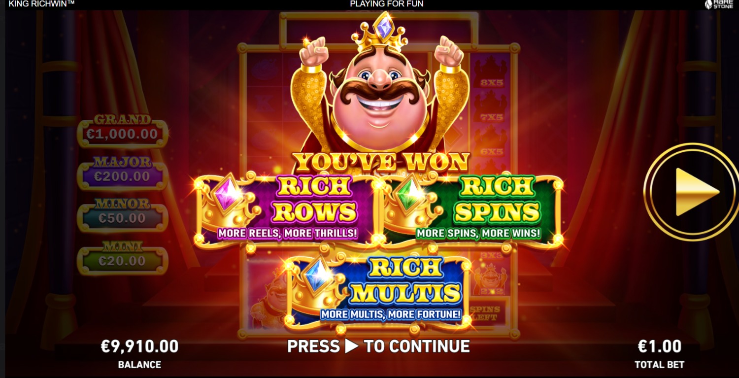 Free spins bonus round in King Richwin