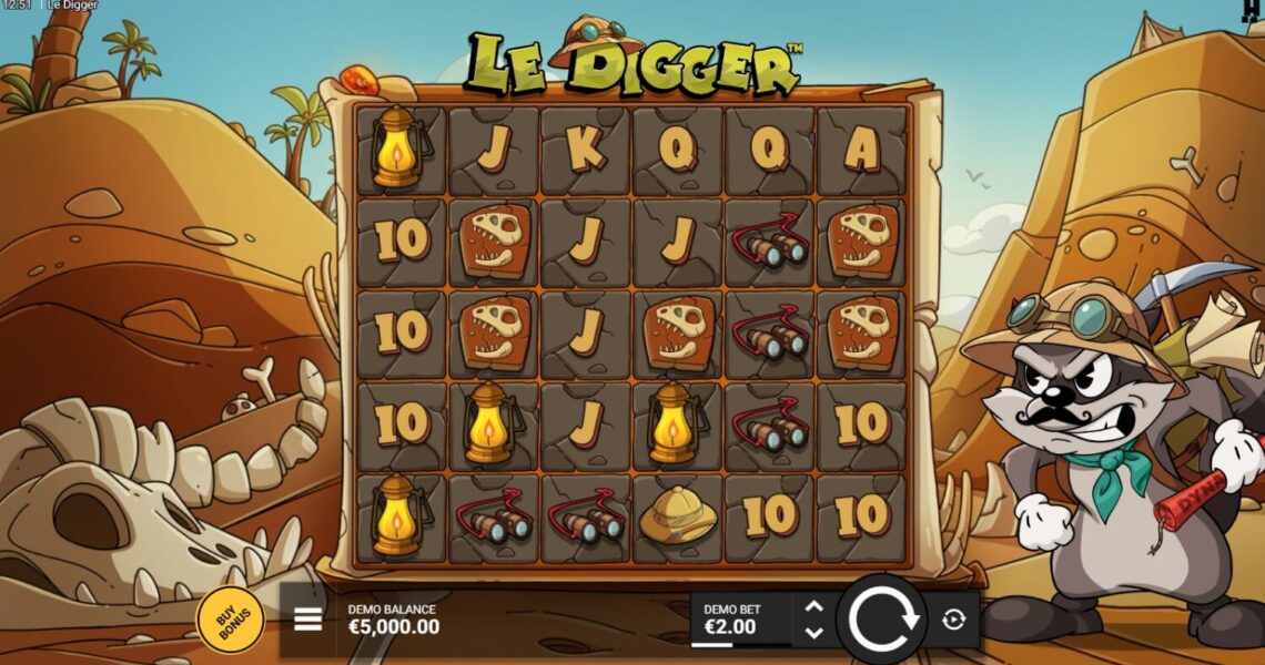 Le Digger slot game interface