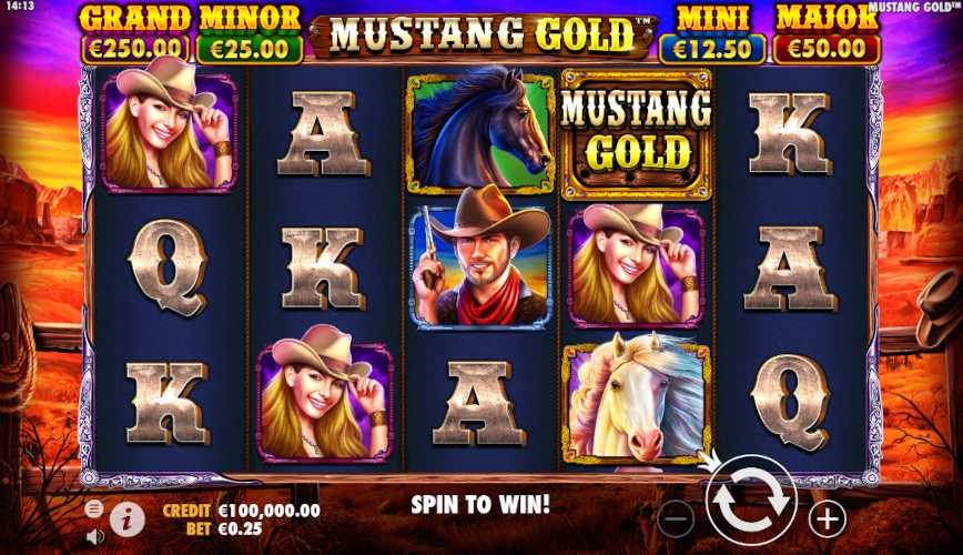 Mustang Gold slot game screen
