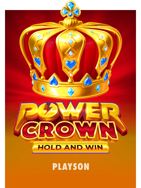 Power Crown slot game interface showing reels and symbols