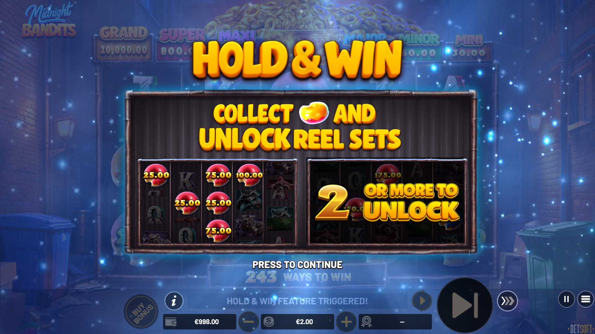 Winning in Midnight Bandits slot game